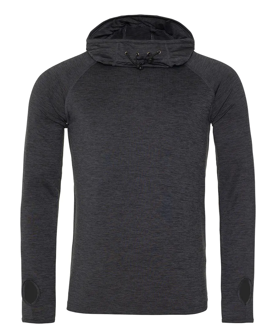 Cool cowl neck top – Black Slate Melange