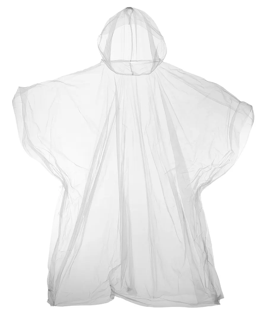 Kids emergency hooded plastic poncho – Clear