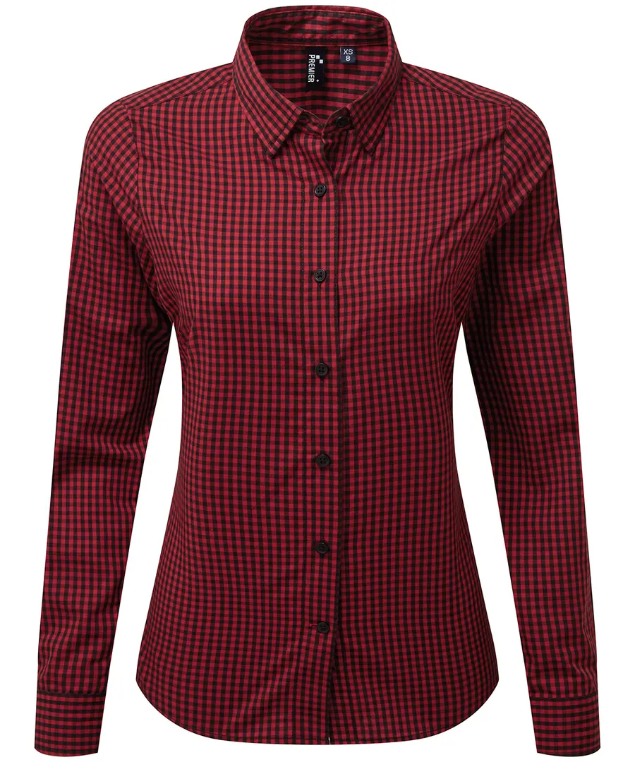 Women's Maxton check long sleeve shirt – Black/Red