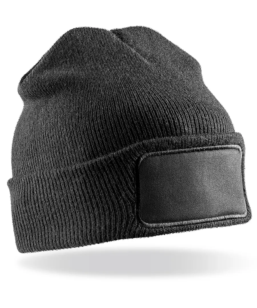 Double-knit printers beanie – Black
