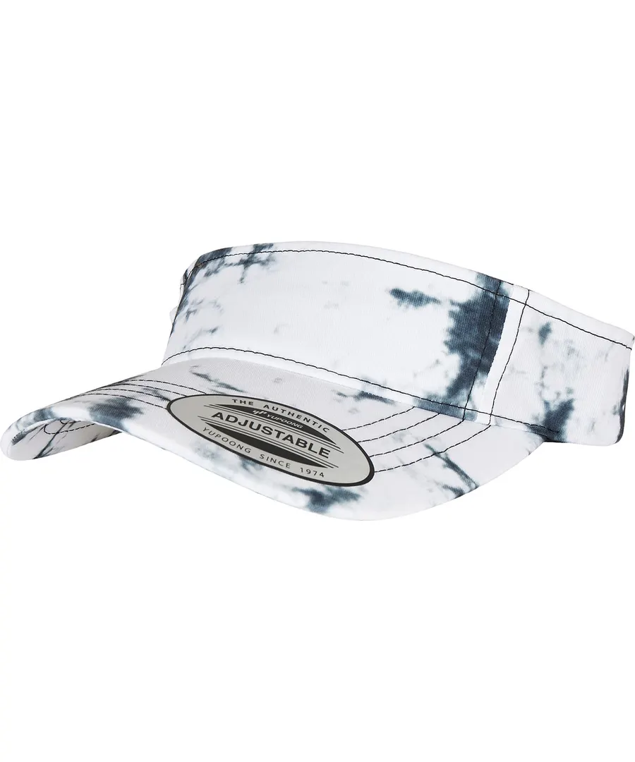 Batik dye curved visor cap – Black/White