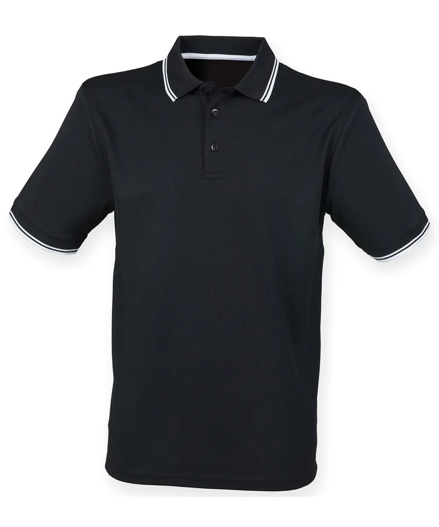 Double tipped Coolplus® polo shirt – Black/White