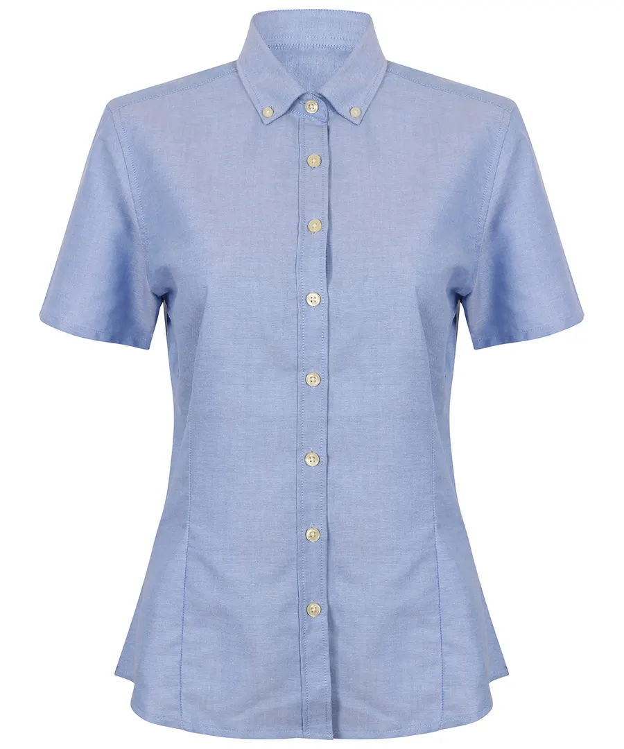 Women's modern short sleeve Oxford shirt – Blue