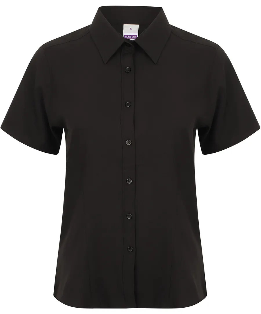 Women's wicking antibacterial short sleeve shirt – Black