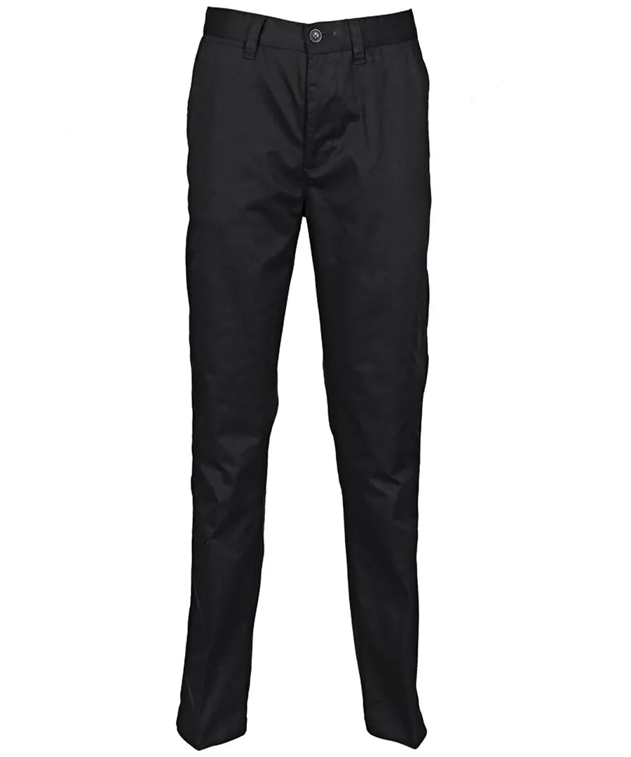65/35 flat fronted chino trousers – Black