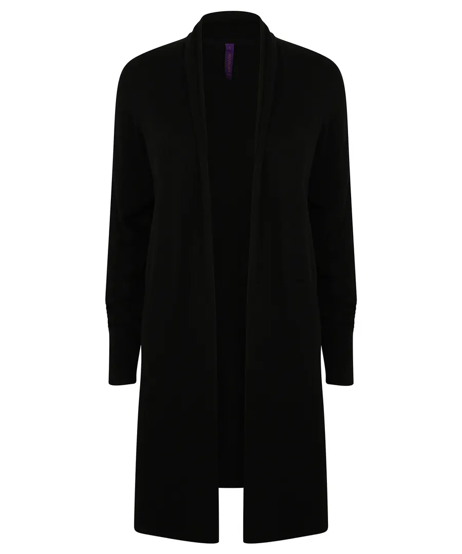 Women's longline open cardigan – Black