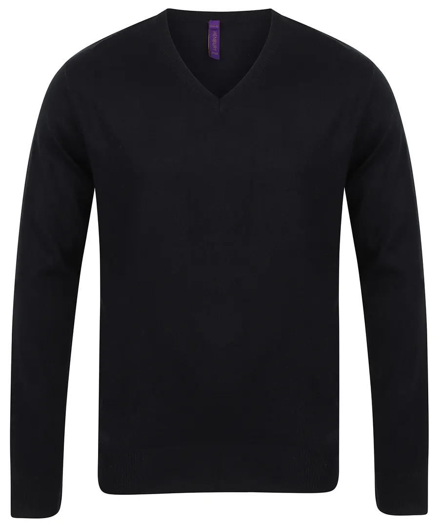 12 gauge v-neck jumper – Black