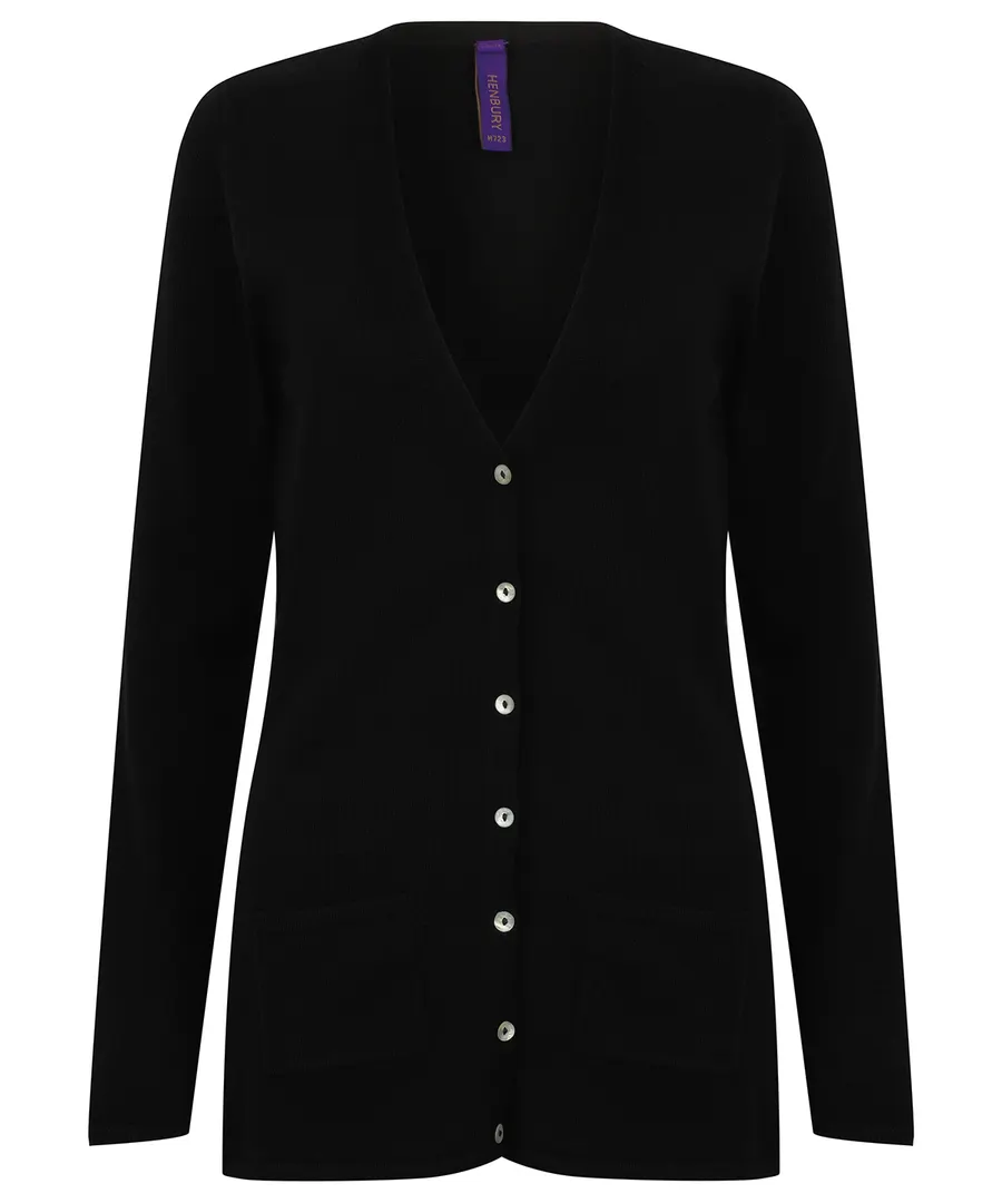 Women's v-button cardigan – Black