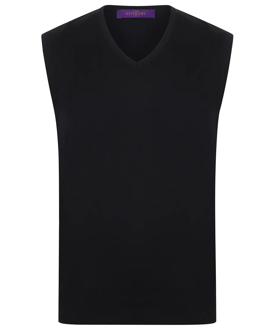 Sleeveless v-neck jumper – Black