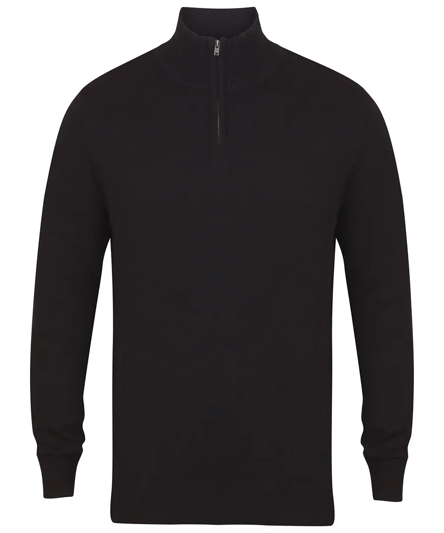¼ zip jumper – Black