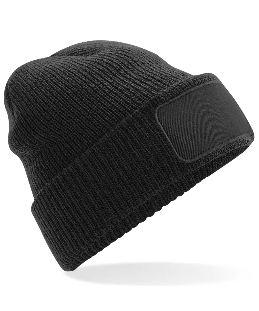 Thinsulate™ patch beanie – Black