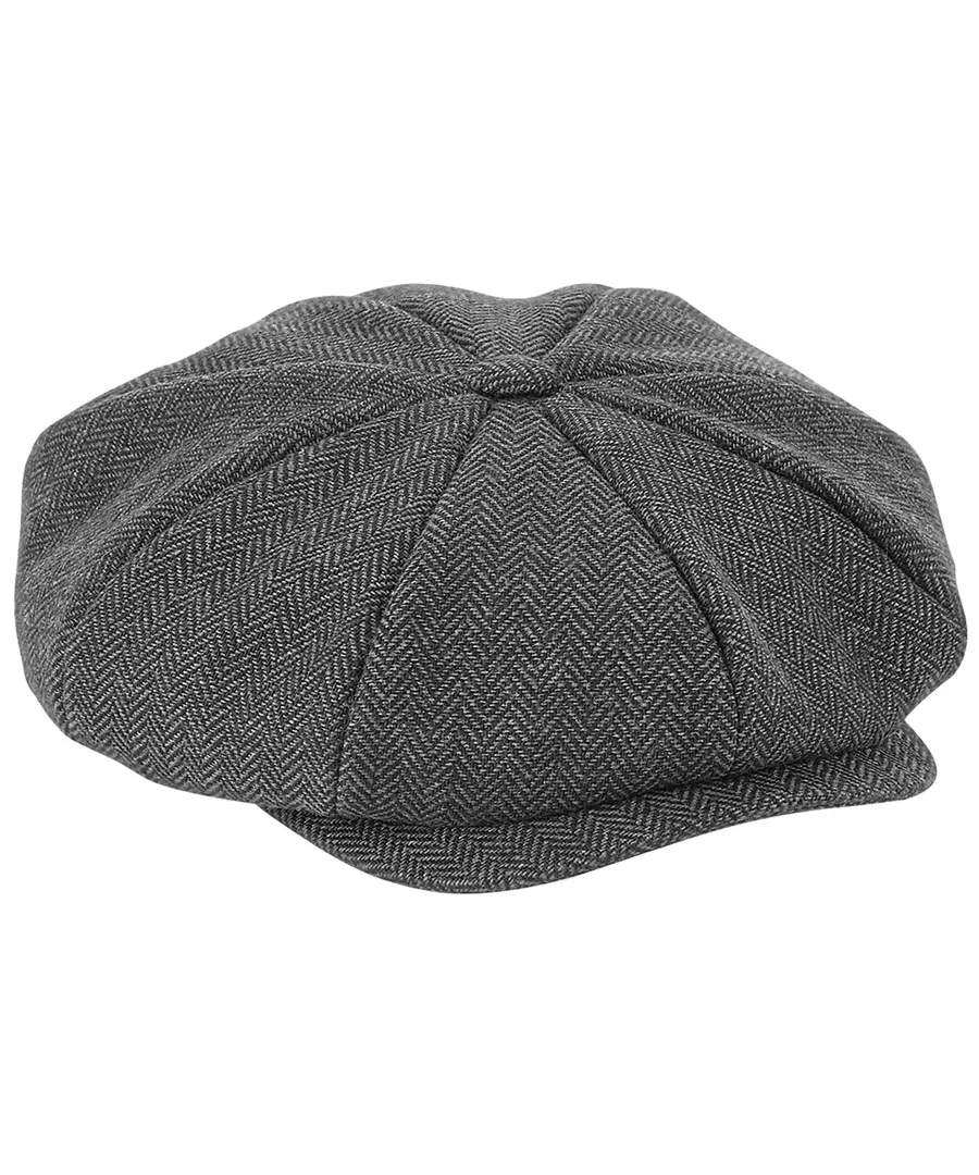 Heritage baker boy cap – Charcoal Herringbone