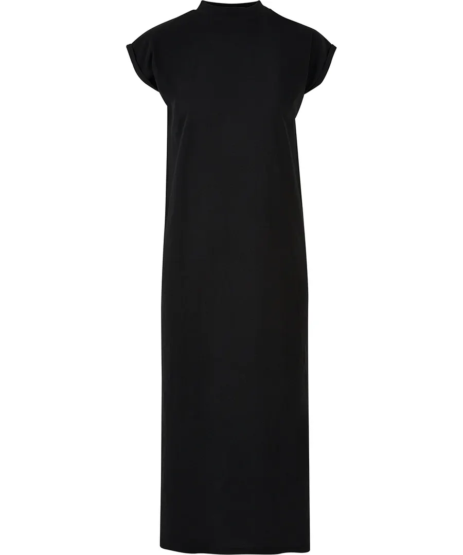Women’s long extended shoulder dress – Black