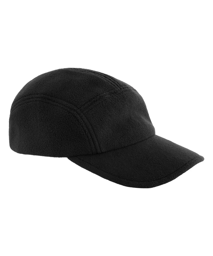 Recycled fleece 5-panel cap – Black