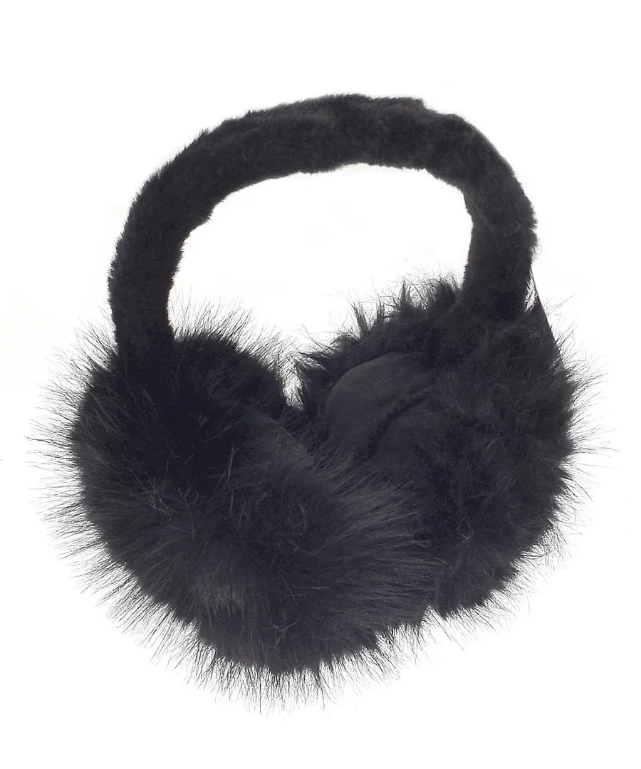 Luxury fur ear muffs – Black