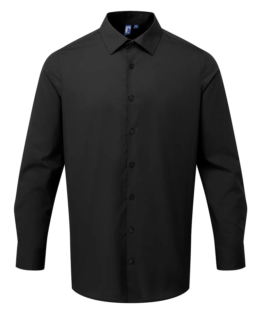 Long sleeve ‘Recyclight’ poplin shirt – Black