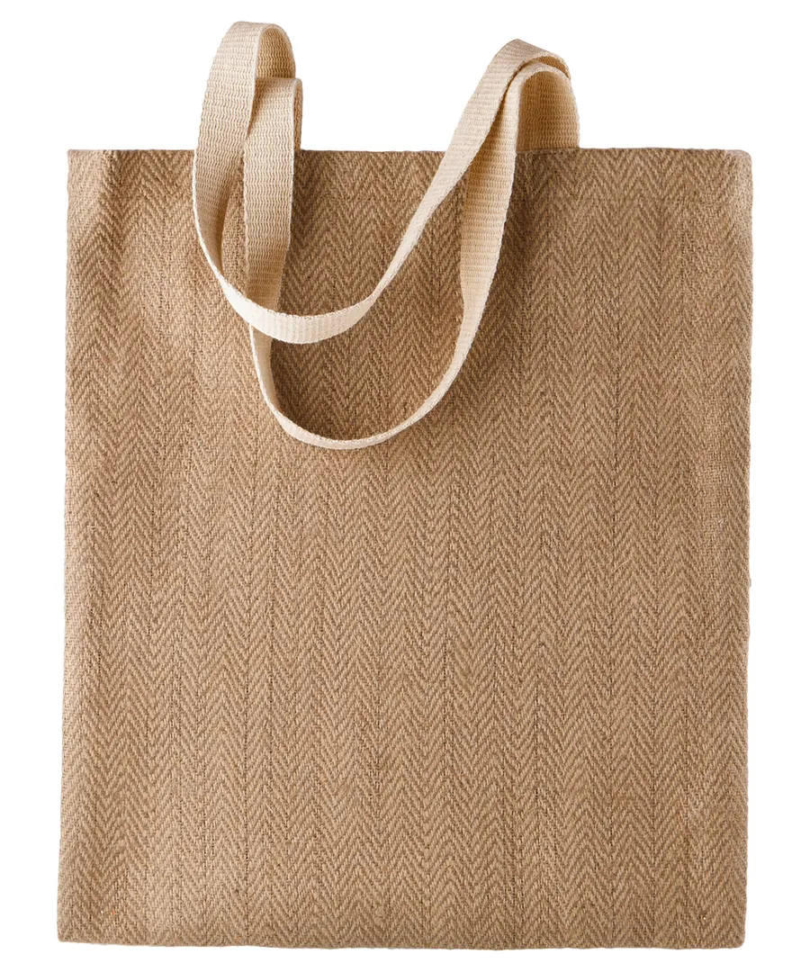 100% natural yarn dyed jute bag – Natural/Cappucino