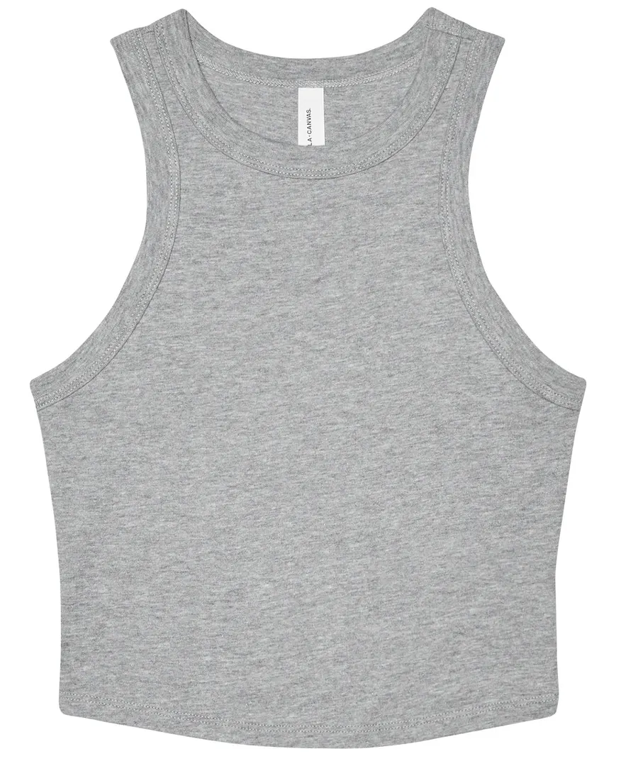 Women’s micro rib racer tank – Athletic Heather