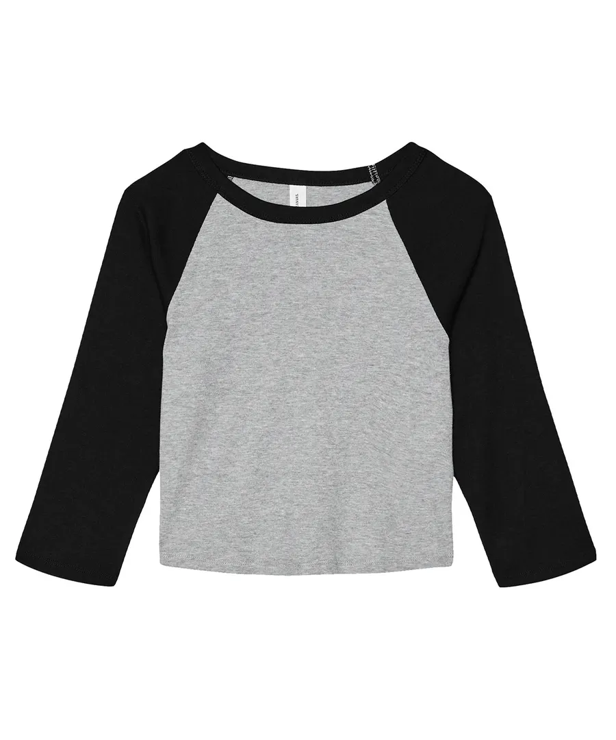 Women’s micro rib 3/4 raglan baby t-shirt – Athletic Heather/Black