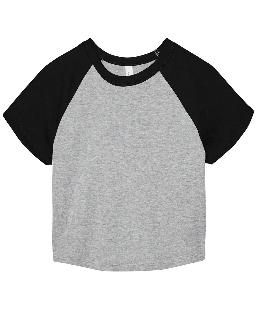 Women’s micro rib raglan baby t-shirt – Athletic Heather/Black