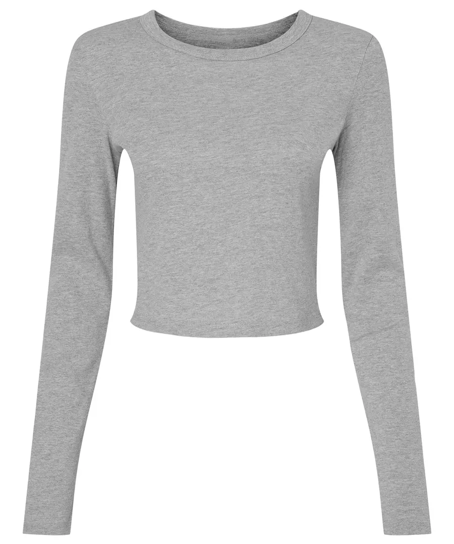 Women’s micro rib long sleeve baby t-shirt – Athletic Heather