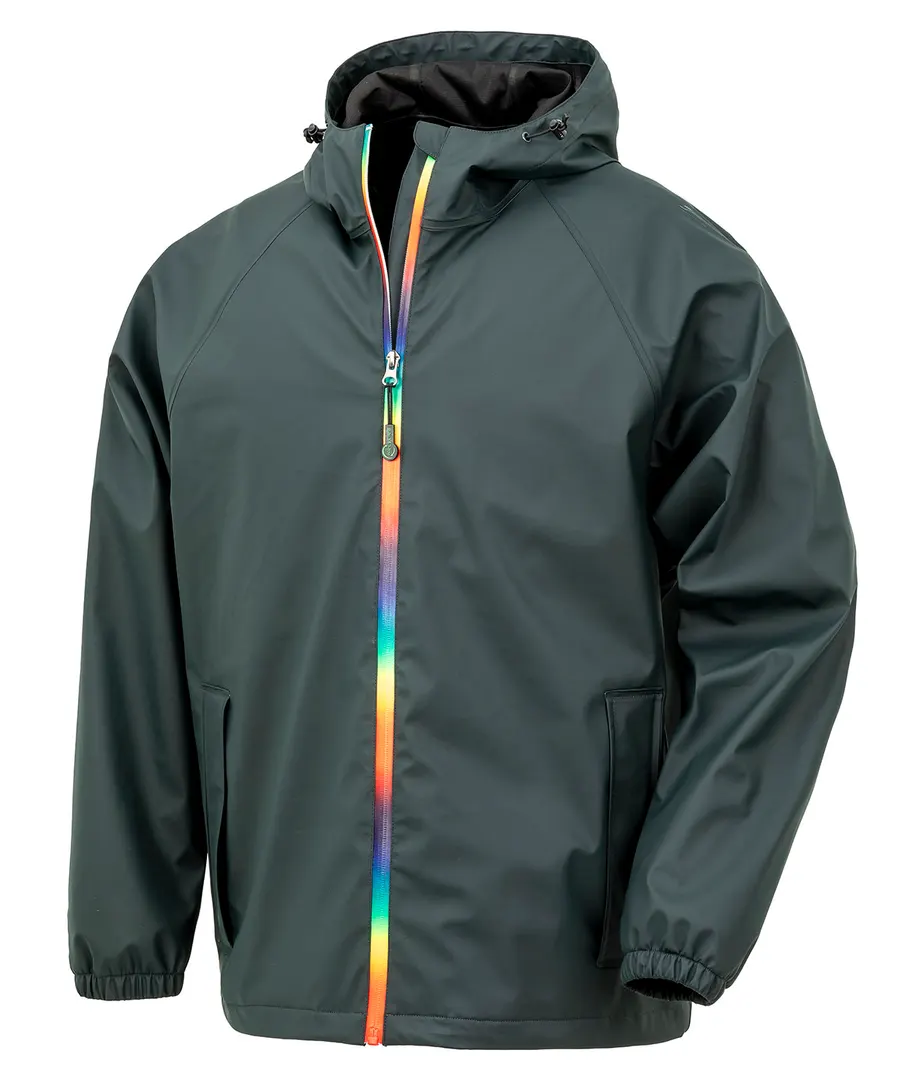 Prism PU waterproof jacket with recycled backing – Black Olive