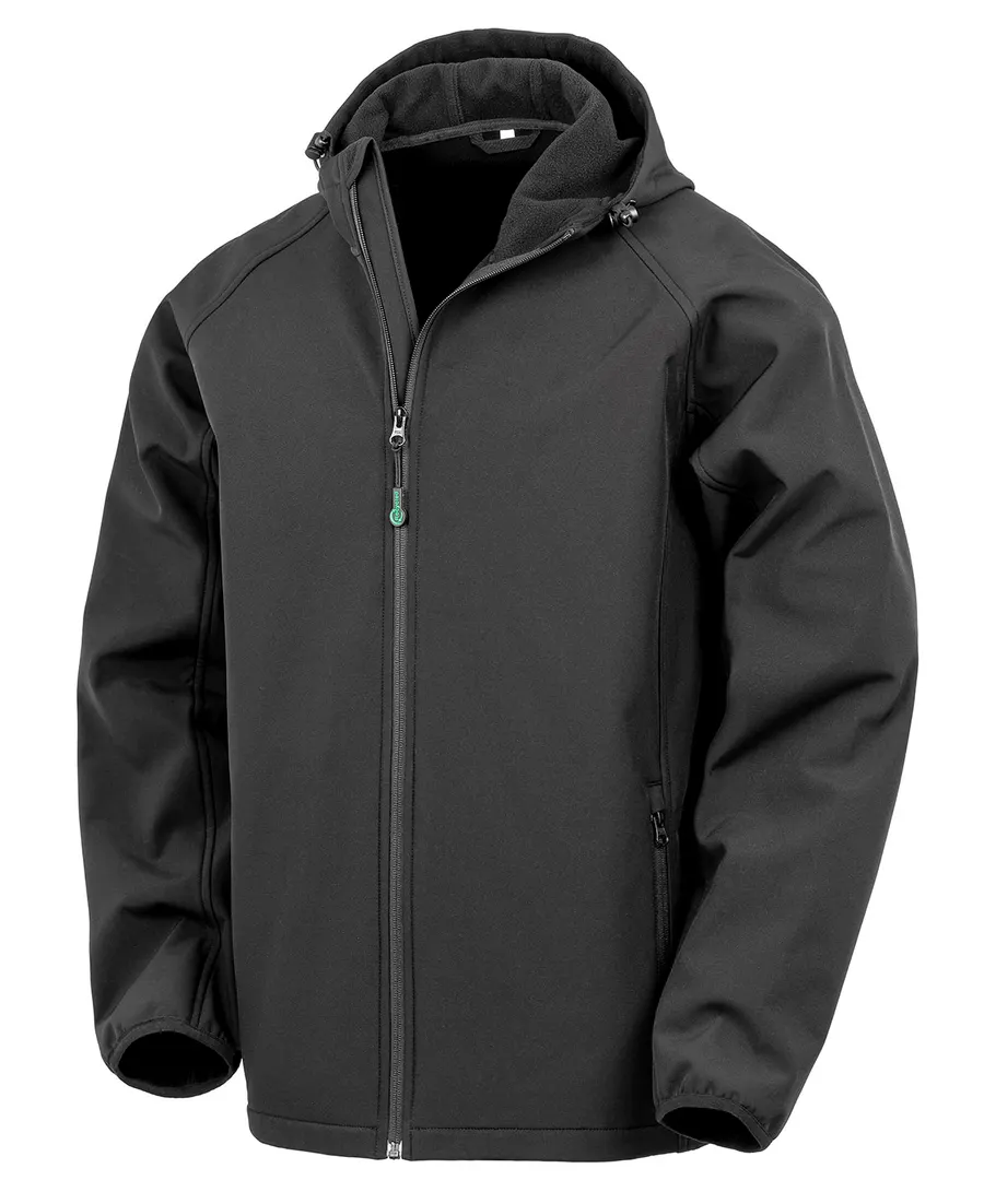 Recycled 3-layer printable hooded softshell – Black