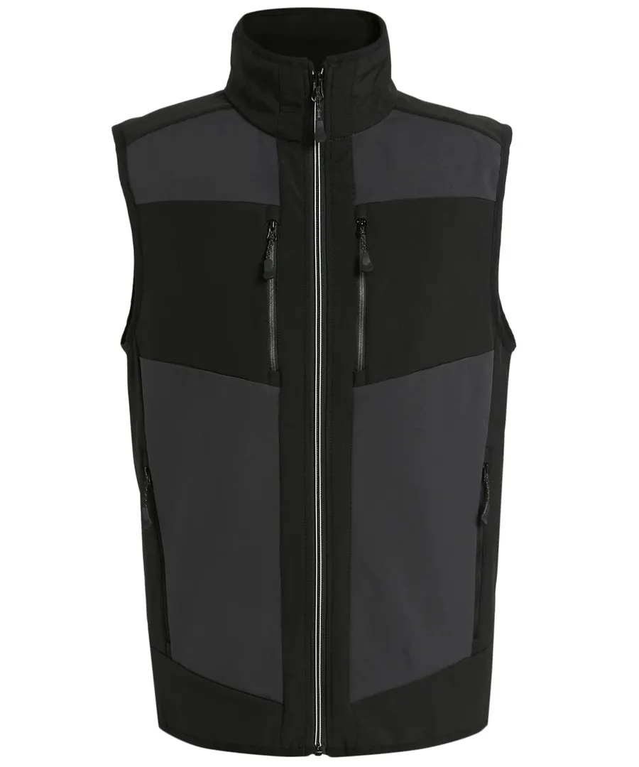 E-Volve unisex 2-layer softshell bodywarmer – Ash/Black