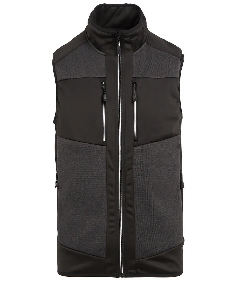 E-Volve unisex knit-effect stretch bodywarmer – Ash/Black