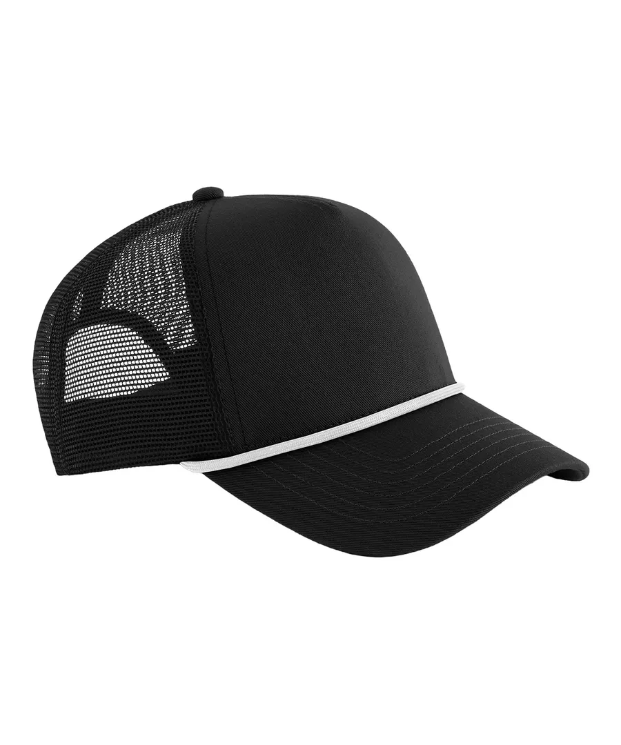 5-panel rope trucker – Black/White