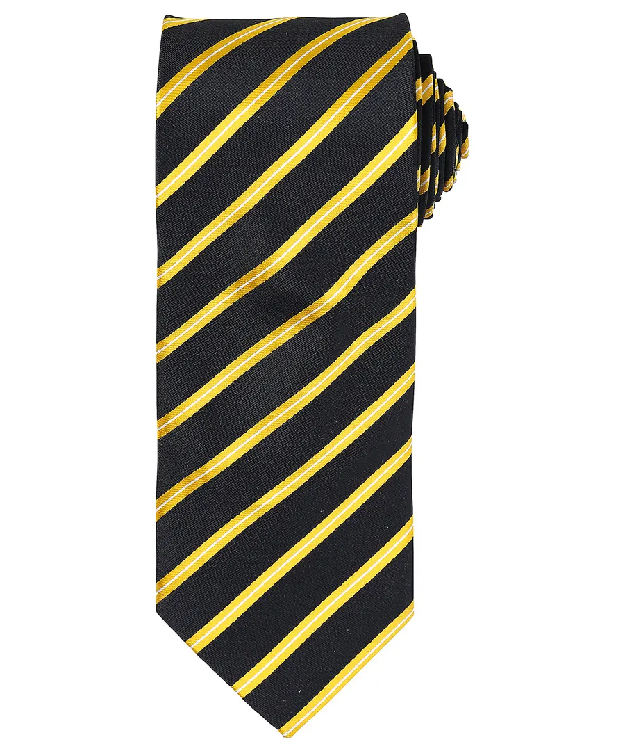 Sports stripe tie – Black/Gold