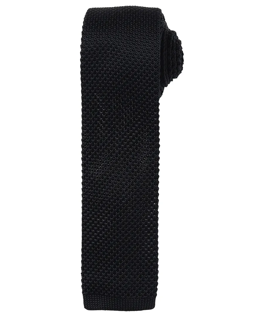 Slim knitted tie – Black