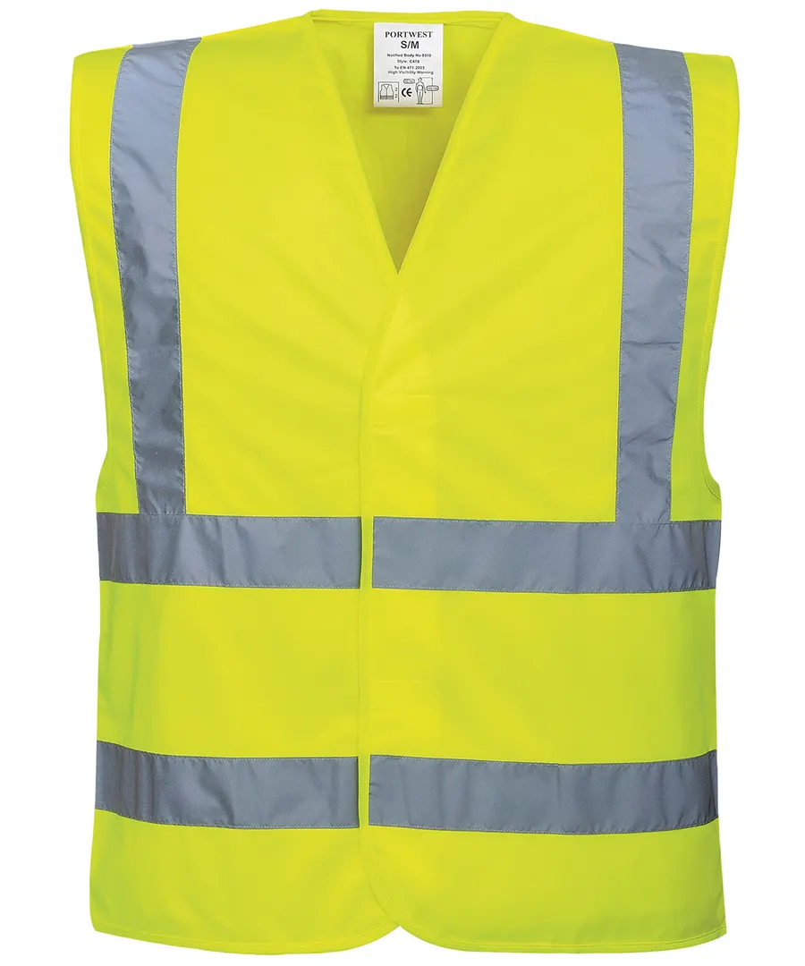 Hi-vis two-band-and-brace vest (C470) – Yellow