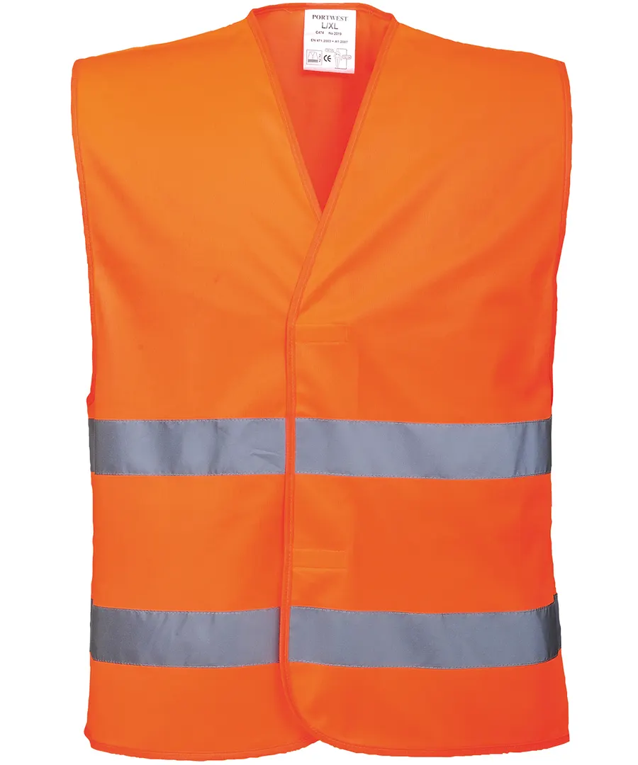 Hi-vis two-band vest (C474) – Orange