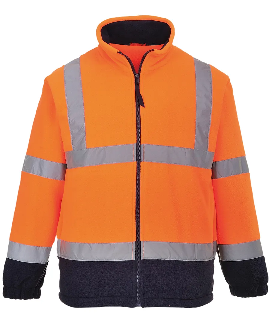 Hi-vis mesh-lined fleece (F300) – Orange/Navy
