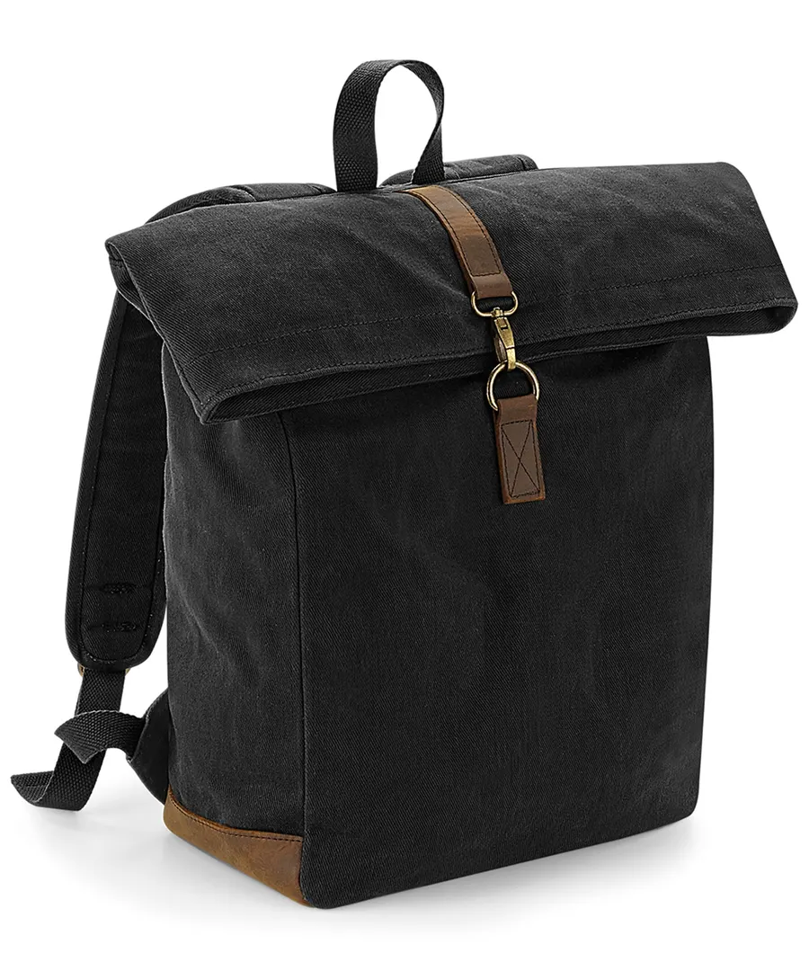 Heritage waxed canvas backpack – Black