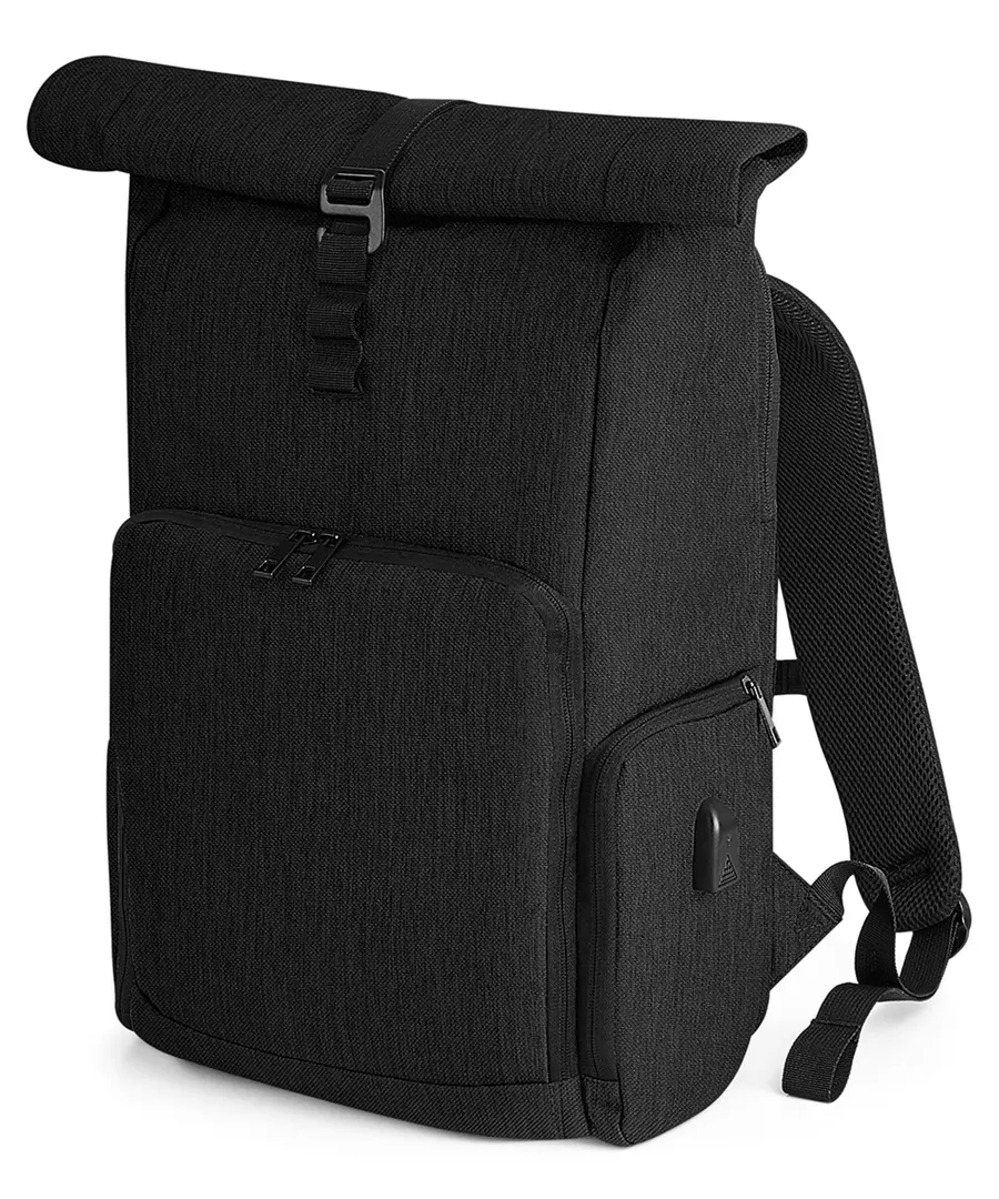 Q-Tech charge roll-top backpack – Black