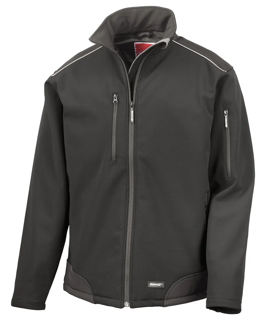 Ripstop softshell workwear jacket – Black/Black