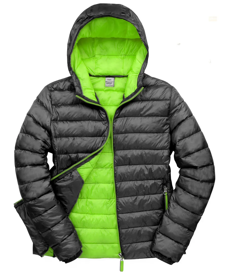 Urban snow bird hooded jacket – Black/Lime