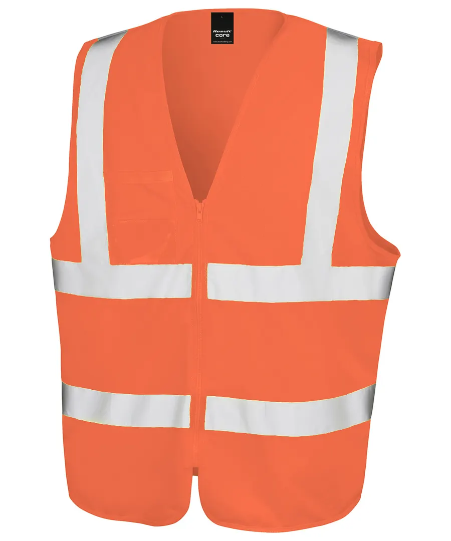 Core zip ID safety tabard – Orange