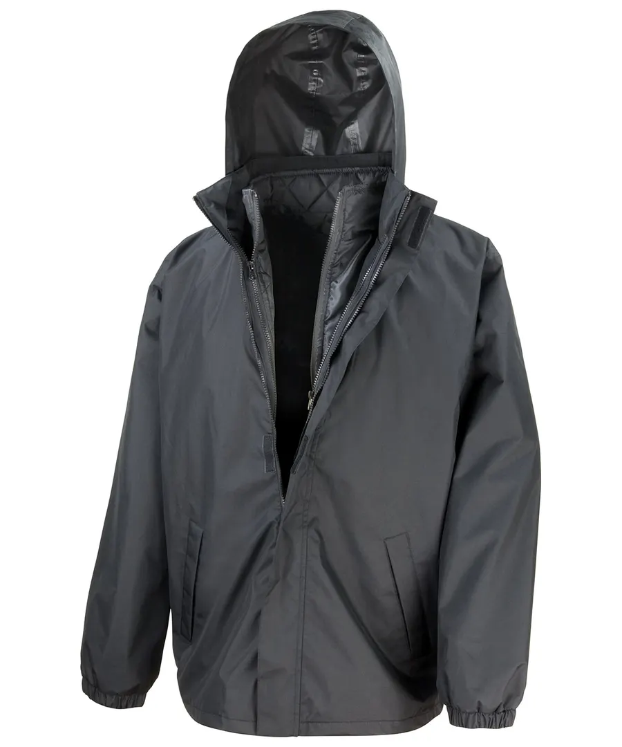 Core 3-in-1 jacket with quilted bodywarmer – Black