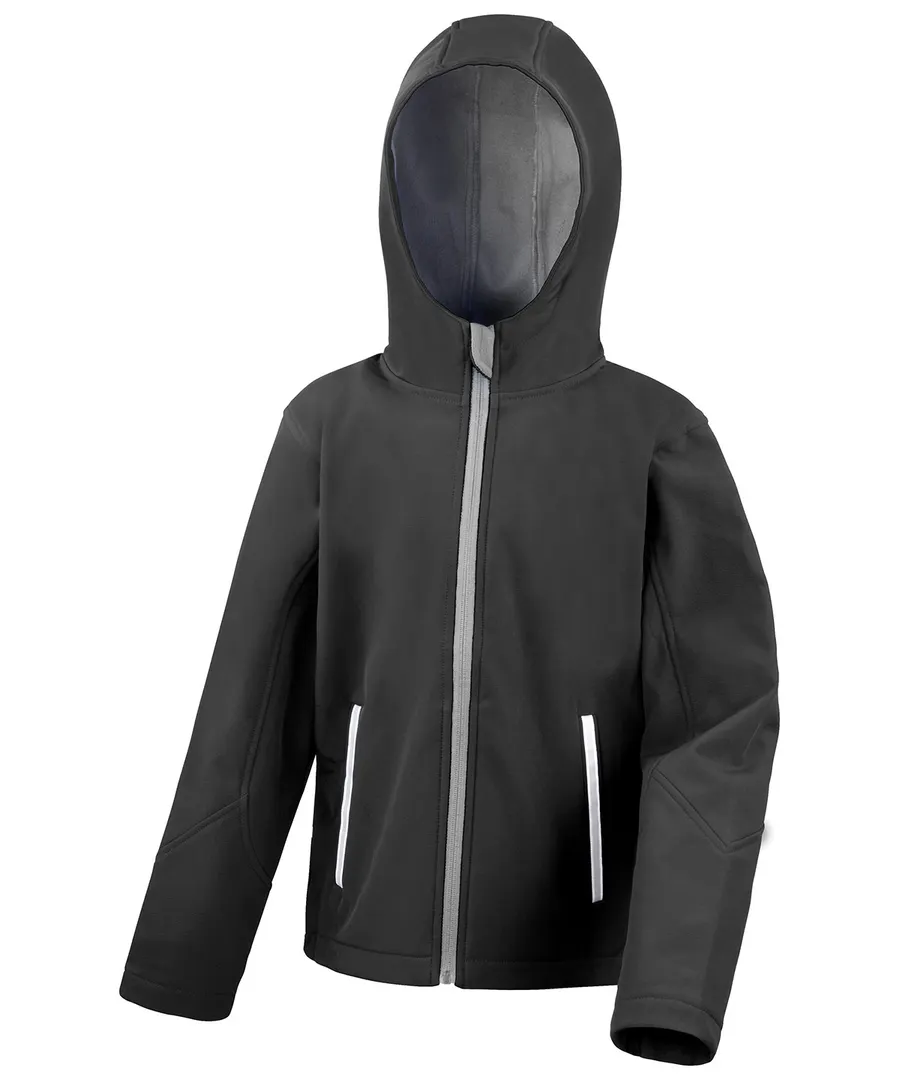 Core junior TX performance hooded softshell jacket – Black/Grey