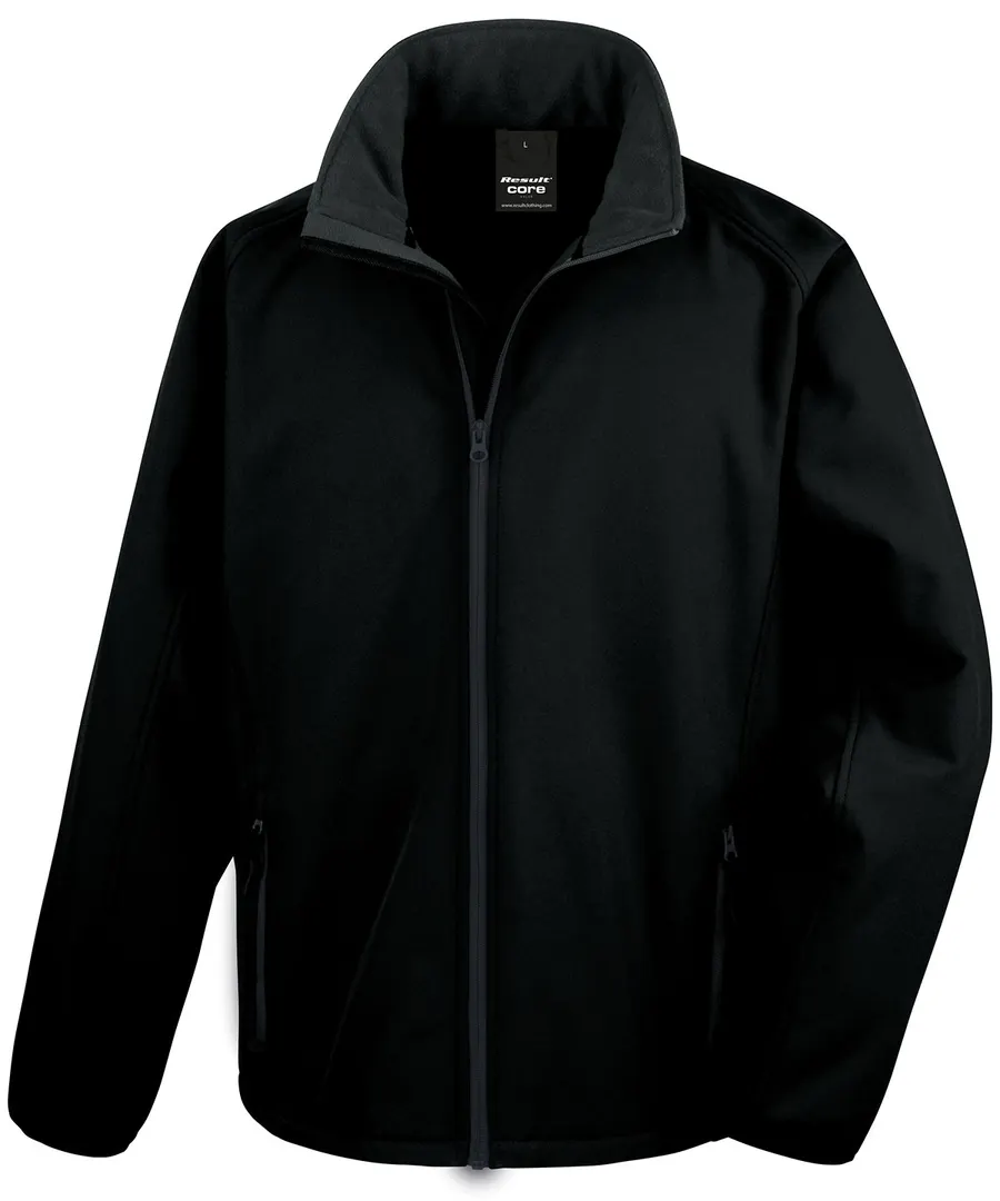 Printable softshell with recycled fleece inner – Black/Black
