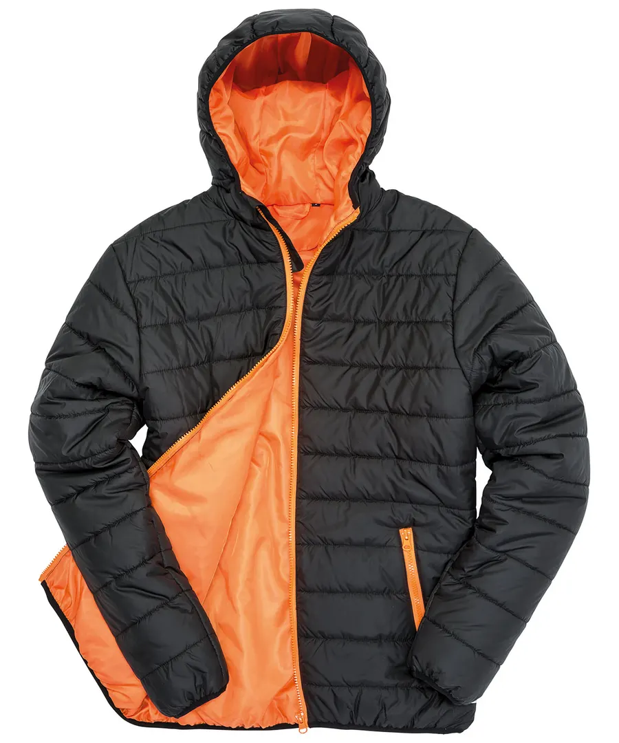 Soft padded jacket – Black/Orange