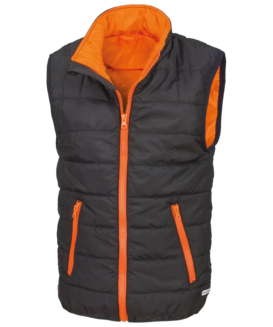 Core junior bodywarmer – Black/Orange