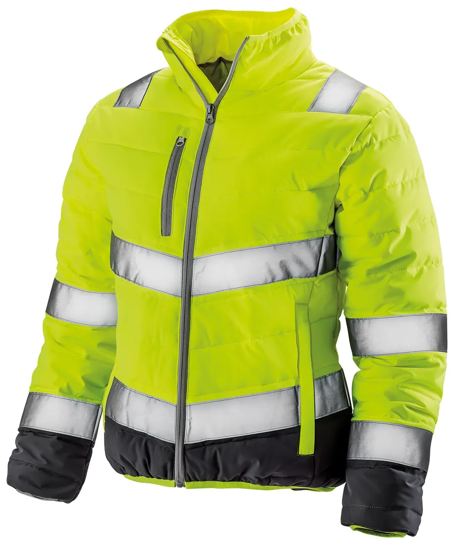 Women's soft padded safety jacket – Fluorescent Yellow/Grey