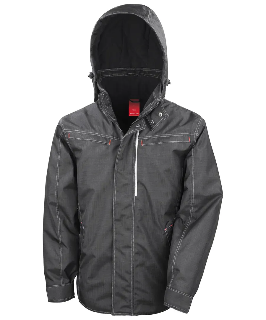 Denim texture rugged jacket – Black