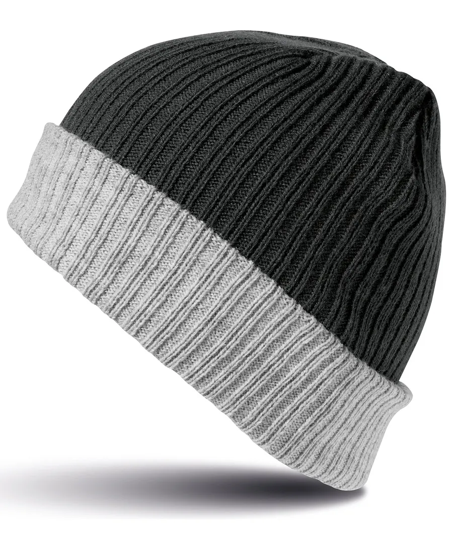 Double-layer knitted hat – Black/Grey