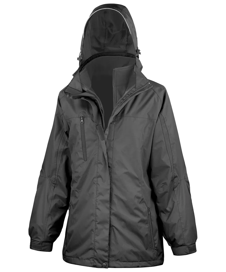 Women's 3-in-1 journey jacket with softshell inner – Black/Black