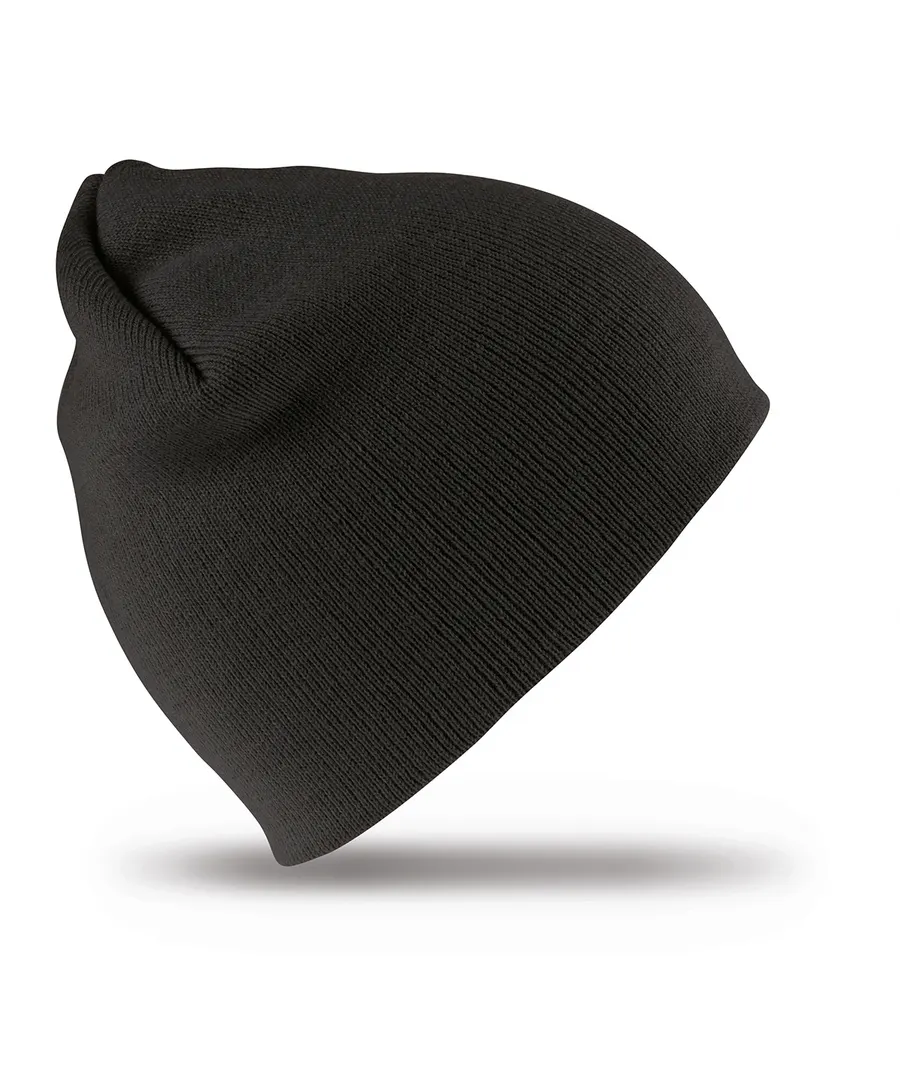 Pull-on soft-feel acrylic hat – Black